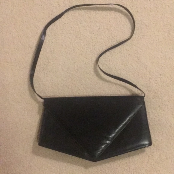 Charles Jordan black clutch w 35” shoulder strap - Picture 1 of 4